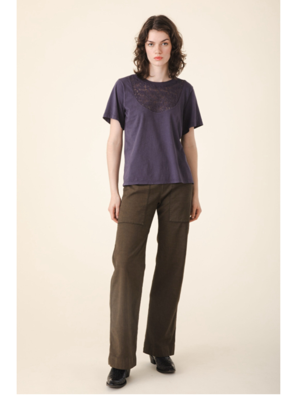 Prairie Underground Organic Cotton Lace Tee Large